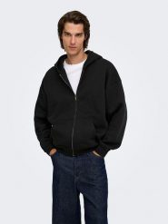 ONLY & SONS Bluza w kolorze czarnym rozmiar: XXL. Czarne bluzy Only & Sons, xxl, bez wzorów, z bawełny, bez kaptura. Za 134.95 zł.