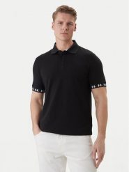 KARL LAGERFELD Polo 745020 562221 Czarny Regular Fit. Czarne koszulki polo KARL LAGERFELD, m, bez wzorów, z bawełny, bez kołnierzyka, bez ramiączek. Za 369.99 zł.