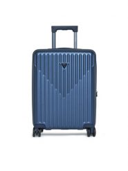 Guess Walizka kabinowa TMOLPC P4401 Granatowy. Niebieskie walizki Guess, z aplikacjami, z tworzywa sztucznego. Za 659.99 zł.