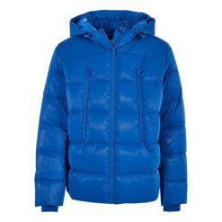Męska Kurtka Puchowa Sharkskin. Niebieskie kurtki Urban Classics, m, bez wzorów, z puchu, bez kaptura. Za 425.99 zł.