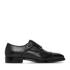 Półbuty GINO ROSSI. Czarne eleganckie półbuty Gino Rossi, bez wzorów, bez obcasa, bez zapięcia. Za 479.99 zł.