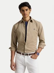 Polo Ralph Lauren Koszula 710937993011 Beżowy Custom Fit. Brązowe koszule Polo Ralph Lauren, m, bez wzorów, z bawełny, bez kołnierzyka, bez ramiączek. Za 499.99 zł.