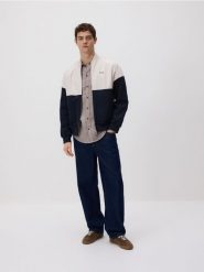 Kurtka bomberka ze stójką - granatowy. Niebieskie kurtki Reserved, l, bez wzorów, bez kaptura. Za 139.99 zł.