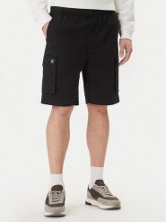 Calvin Klein Jeans Szorty materiałowe LV04RB618G Czarny Regular Fit. Czarne szorty Calvin Klein Jeans, m, bez wzorów, z bawełny. Za 369.99 zł.