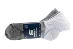 Skarpetki sportowe męskie 3pk Mens Qtr Colorbloc Socks. Szare skarpetki sportowe Skechers, bez wzorów, z bawełny. Za 69.99 zł.