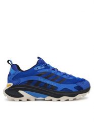 Merrell Trekkingi Moab Speed 2 J038273 Niebieski. Niebieskie buty trekkingowe Merrell, bez wzorów, z materiału, bez zapięcia. Za 499.99 zł.