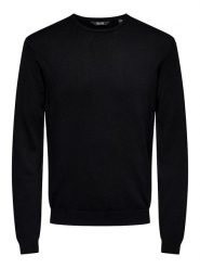 ONLY & SONS Sweter "Wyler" w kolorze czarnym rozmiar: L. Czarne swetry nierozpinane Only & Sons, l, bez wzorów, z włókna, bez kołnierzyka, bez ramiączek. Za 97.28 zł.