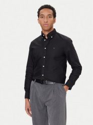 Tommy Hilfiger Koszula Solid Heritage MW0MW35774 Czarny Regular Fit. Czarne koszule Tommy Hilfiger, m, bez wzorów, z bawełny, bez kołnierzyka, bez ramiączek. Za 389.99 zł.