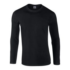 Koszulka Z Długim Rękawem Unisex Softstyle Dla Dorosłych. Czarne bluzki z długim rękawem GILDAN, xl, bez wzorów, bez kołnierzyka, bez ramiączek. Za 65.99 zł.