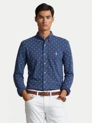 Polo Ralph Lauren Koszula 710916739001 Niebieski Slim Fit. Niebieskie koszule Polo Ralph Lauren, m, bez wzorów, z bawełny, bez kołnierzyka, bez ramiączek. Za 749.99 zł.