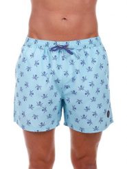 The Time of Bocha Szorty kąpielowe w kolorze błękitnym rozmiar: L. Niebieskie kąpielówki The Time of Bocha, l, bez wzorów, z materiału. Za 97.05 zł.