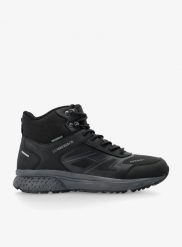 Buty turystyczne męskie Lumberjack Josep. Czarne buty turystyczne Lumberjack, bez wzorów, z gumy, bez zapięcia, trekkingowe. Za 269.99 zł.