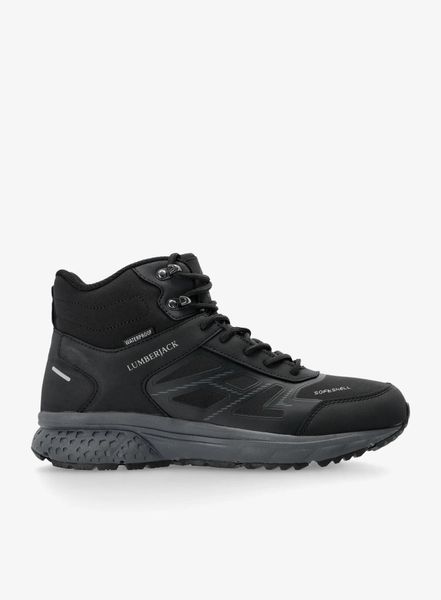 Buty turystyczne męskie Lumberjack Josep. Czarne buty turystyczne Lumberjack, bez wzorów, z gumy, bez zapięcia, trekkingowe. Za 269.99 zł.