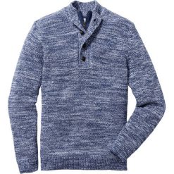 Sweter z plisą guzikową Regular Fit bonprix indygo wzorzysty. Swetry nierozpinane bonprix. Za 44.99 zł.