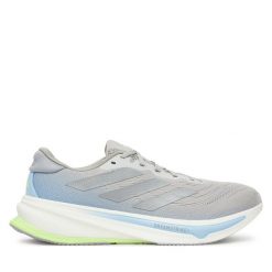 Buty do biegania adidas. Szare buty do biegania Adidas, bez wzorów, bez zapięcia, do biegania. Za 489.99 zł.