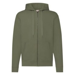 Klasyczna Kurtka Z Kapturem Dla Dorosłych Unisex. Zielone kurtki Fruit of the Loom, xl, bez wzorów, z kapturem. Za 136.99 zł.
