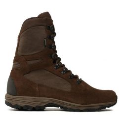 Trekkingi Meindl. Brązowe botki sznurowane MEINDL, bez wzorów, z gore-texu, bez obcasa, bez zapięcia. Za 1,649.00 zł.