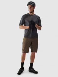 4F Spodenki rowerowe MTB męskie - brązowe L. Brązowe krótkie spodenki sportowe 4F, l, bez wzorów, z elastanu, rowerowe. W wyprzedaży za 139.99 zł.