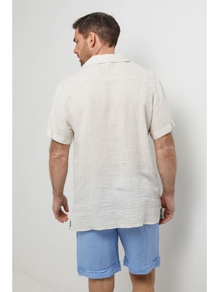 Lin Passion Lniana koszula w kolorze kremowym rozmiar: XL/XXL. Brązowe koszule Lin Passion, xl, bez wzorów, ze lnu, bez kołnierzyka, bez ramiączek. Za 209.82 zł.