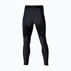 Legginsy do biegania męskie Mizuno Tech Thermal Charge Long. Czarne legginsy długie sportowe Mizuno, m, bez wzorów, z materiału, do biegania. Za 239.99 zł.