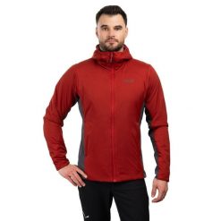 Kurtka trekkingowa męska Xenair Alpine Flex. Czerwone kurtki RAB, m, bez wzorów, z kapturem. Za 899.99 zł.
