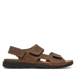 Sandały Rieker. Brązowe sandały Rieker, bez zapięcia. Za 244.99 zł.