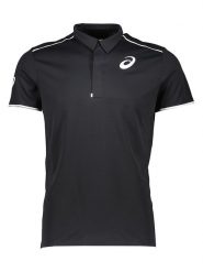 Asics Sportowa koszulka polo "Get Cool" w kolorze czarnym rozmiar: S. Czarne koszulki polo ASICS, s, bez wzorów, z materiału, bez kołnierzyka, bez ramiączek. Za 61.89 zł.