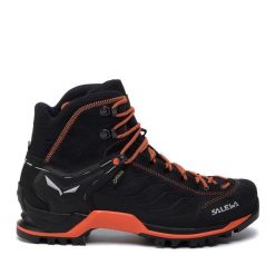 Trekkingi Salewa. Czarne botki sznurowane Salewa, bez wzorów, z gore-texu, bez obcasa, bez zapięcia. Za 1,149.00 zł.