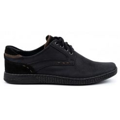 KOMODO Buty męskie Casual 848 czarne. Czarne buty sportowe casual na jesień, bez wzorów, z jeansu, bez zapięcia. Za 367.89 zł.