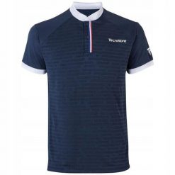 Koszulka polo męska Tecnifibre F3. Niebieskie koszulki polo TECNIFIBRE, m, bez wzorów, bez kołnierzyka, bez ramiączek. Za 99.00 zł.