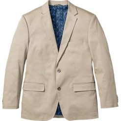 Marynarka bawełniana ze stretchem Regular Fit bonprix beżowy. Garnitury marki Reserved. Za 139.99 zł.