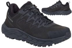 Buty turystyczne męskie Karrimor Goshawk Low. Czarne buty turystyczne Karrimor, z aplikacjami, z materiału, bez zapięcia, trekkingowe. Za 269.99 zł.