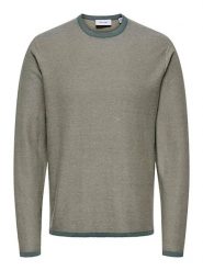 ONLY & SONS Sweter w kolorze szarobrązowym rozmiar: XXL. Zielone swetry nierozpinane Only & Sons, xxl, bez wzorów, z bawełny, bez kołnierzyka, bez ramiączek. Za 57.20 zł.