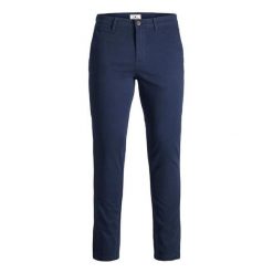 Spodnie Jack & Jones Chino navy. Niebieskie eleganckie spodnie Jack&Jones, sportowe. Za 166.90 zł.