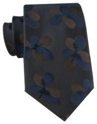 Krawat w Kwiaty, Ciemnobrązowy - Alties. Krawaty i muchy Alties, bez wzorów, z tkaniny. Za 55.00 zł.