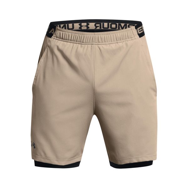 Szorty 2 w 1 Under Armour Vanish Woven. Brązowe odzież kompresyjna Under Armour, m, bez wzorów, z materiału, na fitness i siłownię. Za 273.50 zł.