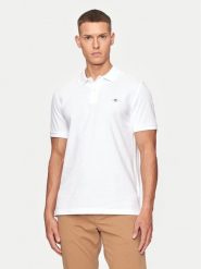 Gant Polo Shield 2220 Biały Slim Fit. Białe koszulki polo GANT, m, bez wzorów, z bawełny, bez kołnierzyka, bez ramiączek. Za 299.99 zł.