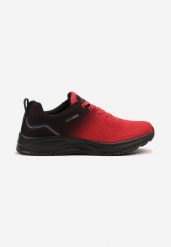 Czerwone Buty Sportowe Sneakersy Ozdobione Tłoczeniem i Napisami Odannia. Czerwone buty sportowe casual Born2be, z aplikacjami, z jeansu, bez zapięcia. W wyprzedaży za 87.99 zł.