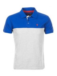 Peak Mountain Koszulka polo "Caloste" w kolorze niebiesko-białym rozmiar: XL. Białe koszulki polo Peak Mountain, xl, bez wzorów, z bawełny, bez kołnierzyka, bez ramiączek. Za 122.96 zł.