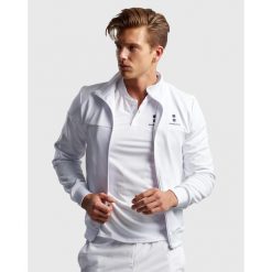 Bluza na zamek męska Performance. Białe bluzy NORDICDOTS, m, bez wzorów, z bawełny, bez kaptura. Za 405.00 zł.