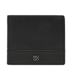 Portfel HUGO. Czarne portfele Hugo, bez wzorów. Za 449.99 zł.