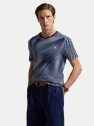 Polo Ralph Lauren T-Shirt 710961128003 Granatowy Custom Fit. Niebieskie koszulki polo Polo Ralph Lauren, l, bez wzorów, z bawełny, bez kołnierzyka, bez ramiączek. Za 319.99 zł.
