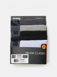 Bokserki Classic 5 pack - szary. Szare bokserki Sinsay, l, bez wzorów. Za 49.99 zł.