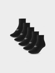 4F Skarpetki casual za kostkę (5-pack) męskie - czarne 43-46. Czarne skarpety 4F, bez wzorów, z bawełny. Za 59.99 zł.