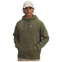 Bluza Męska Under Armour Z Kapturem Khaki Rival Fleece Hbr Logo HD. Zielone bluzy Under Armour, m, bez wzorów, z kapturem. Za 159.99 zł.