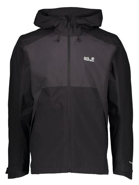 Jack Wolfskin Kurtka przeciwdeszczowa "Wildbound" w kolorze czarnym rozmiar: XL. Czarne kurtki outdoor i hardshell Jack Wolfskin, xl, bez wzorów, bez kaptura. Za 358.48 zł.