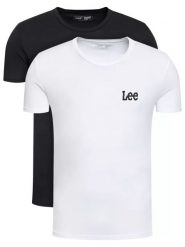 LEE TWIN PACK GRAPHIC DWUPAK MĘSKI T-SHIRT KOSZUKA LOGO BLACK WHITE L65RAIKW 112140524. Białe t-shirty Lee, l, bez wzorów, bez kołnierzyka, bez ramiączek. Za 99.99 zł.