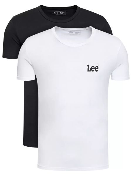 LEE TWIN PACK GRAPHIC DWUPAK MĘSKI T-SHIRT KOSZUKA LOGO BLACK WHITE L65RAIKW 112140524. Białe t-shirty Lee, l, bez wzorów, bez kołnierzyka, bez ramiączek. Za 99.99 zł.