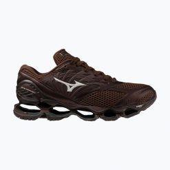 Buty męskie Mizuno Wave Prophecy LS chicory coffee/black/chicory coffee. Czarne buty trekkingowe Mizuno, bez wzorów, bez zapięcia. Za 729.99 zł.
