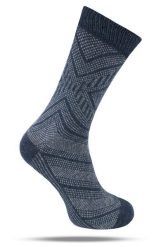 Ciepłe Wełniane Skarpetki Zimowe - Drobny Wzór, Niebieskie. Niebieskie skarpety His Story, bez wzorów, z elastanu. Za 39.99 zł.